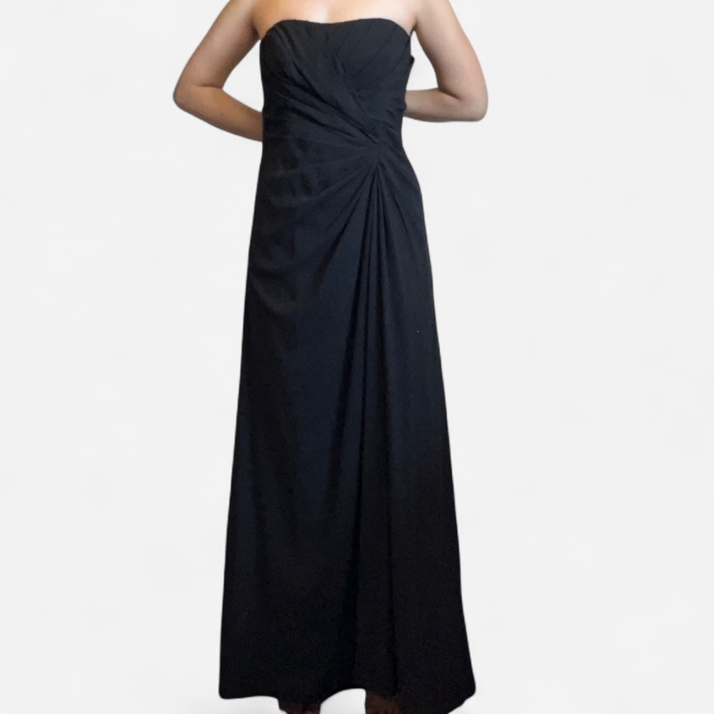 David's Bridal Black Strapless Gown Size 10 Wedding Guest